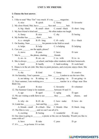 Unit 3 my friends