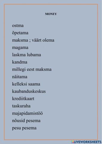 I love english 6 money