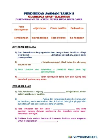 Pendidikan Jasmani Tahun 5
