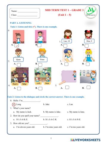 Mid-term 1 - Grade 3
