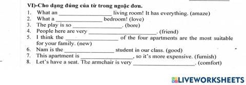 Word forms grade 7