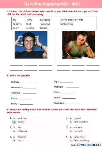 Describe characteristic