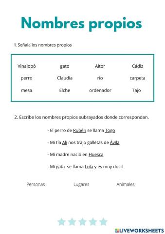 Los nombres propios
