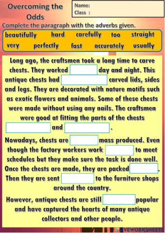 Year 6 Unit 13 Overcoming the Odds (Types of Adverb)