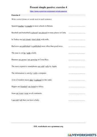 Present simple passive voice