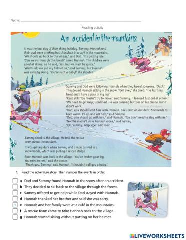 Reading activity: an accident