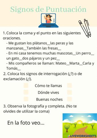 Los signos de puntuación