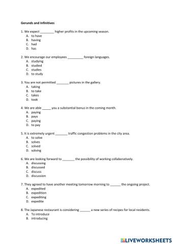 Gerunds and Infinitives 01