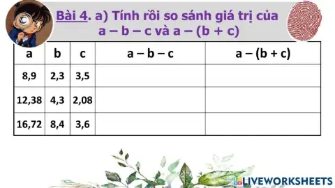 Bài 4a Luyện tập trang 54