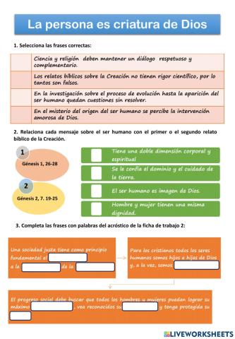 La persona es criatura de Dios