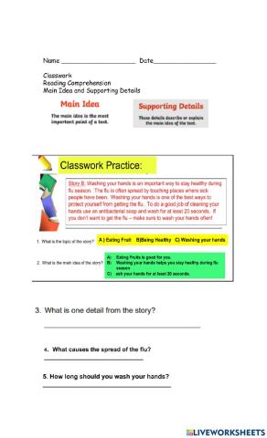 Main Ideas and Details Comprehension