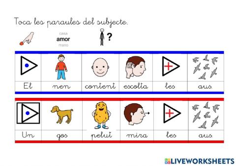 Identificar subjecte i predicat.