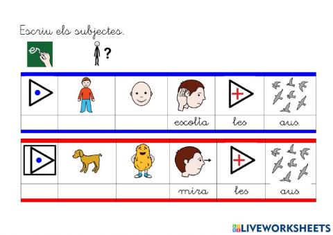 Escriure subjectes i predicats. (amb so)