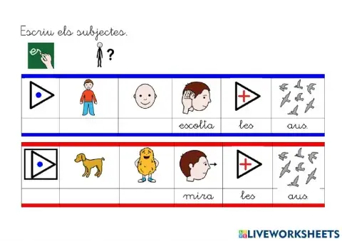 Escriure subjectes i predicats.