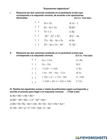 Expresiones Algebraicas