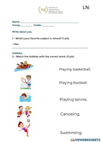 English test 3rd grade