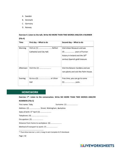 Homework reading unit 5