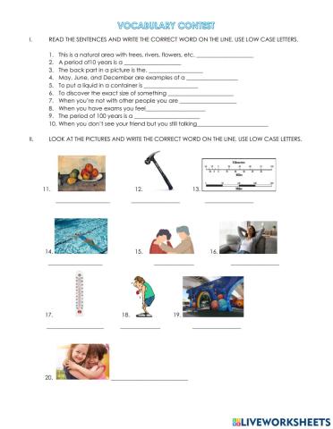 Vocabulary contest