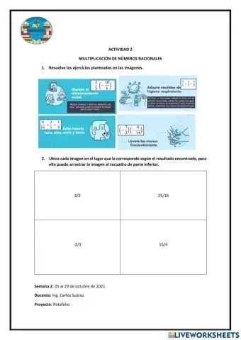 Actividad Semana 2. Multiplicación de Números Racionales
