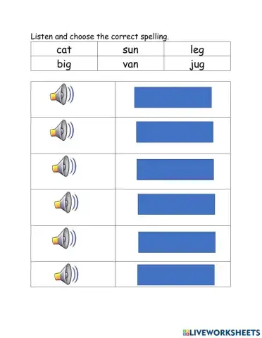 Spelling, short vowel, phonics