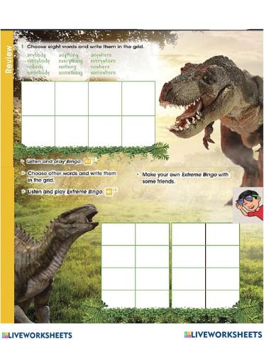 Bingo Indefinite Pronouns