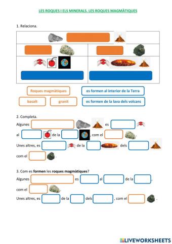 Les roques i els minerals. Les roques magmàtiques