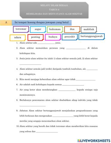 Mengekalkan dan Mengindahkan Kecantikan Alam Sekitar