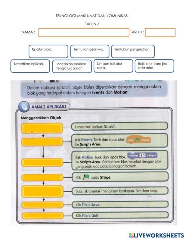 Menggerakkan objek dalam aplikasi Scratch