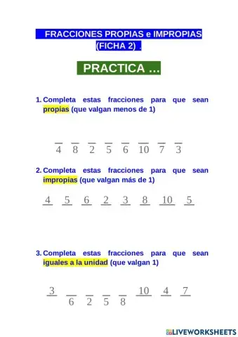 FRACCIONES PROPIAS e IMPROPIAS