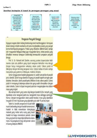 Latihan 2 : Mencari Rumusan Dalam Perenggan