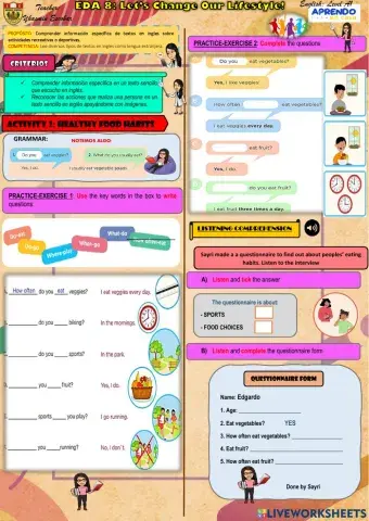 Activity 2- Healthy food habits