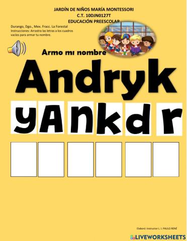 Armo mi nombre Andryk