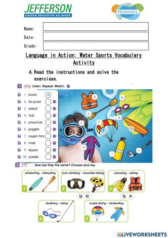 Language in Action Water Sports