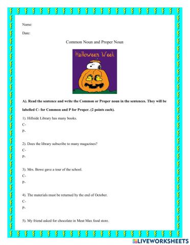 Common and Proper Nouns