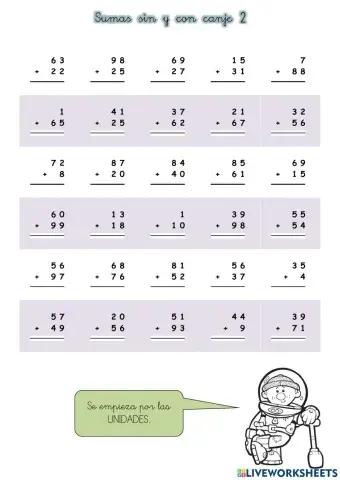 Sumas sin y con canje 2