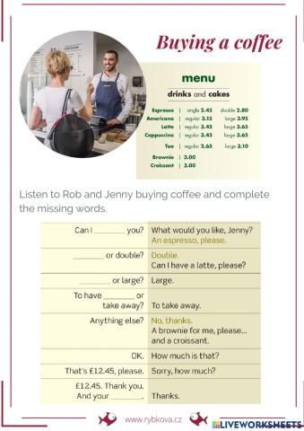 Buying coffee - listening