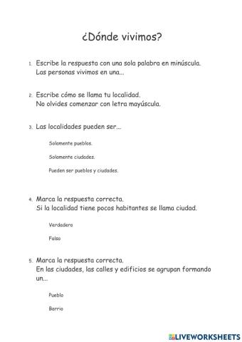 ¿Dónde vivimos?