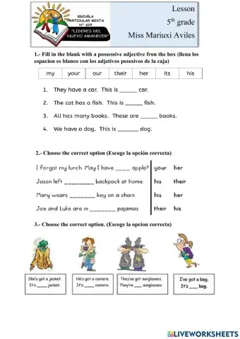 Adjectives possessive