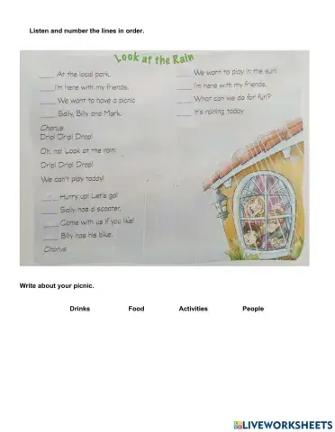 Listening 4th grade Look at the rain