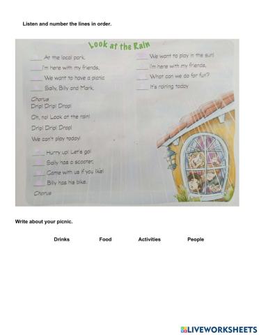 Listening 4th grade Look at the rain