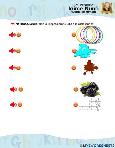 Escucha el audio y unelo con la imagen