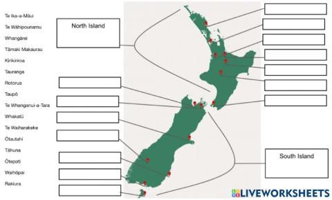 New Zealand Place Names and Location (Maori)
