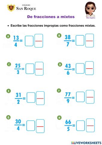 Fracciones mixtas