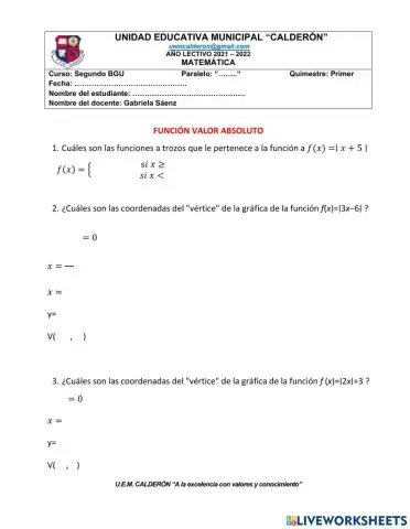 Función Valor Absoluto