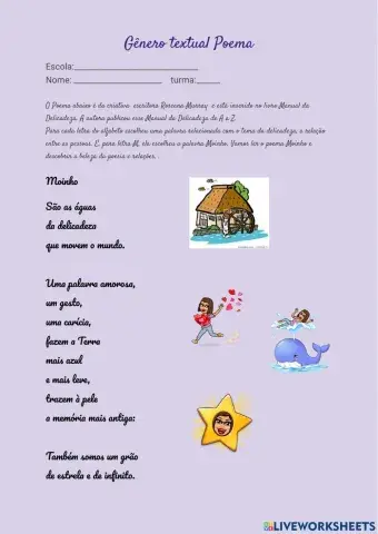 Poema e classes gramaticais