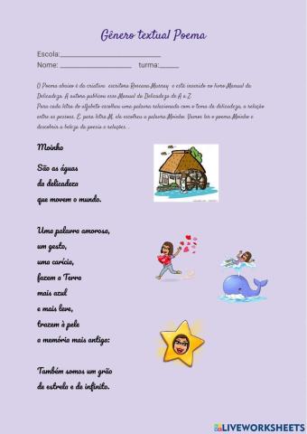 Poema e classes gramaticais