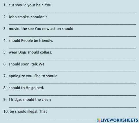 Unscramble should sentences