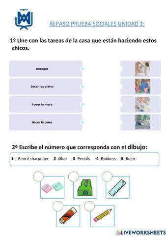 Repaso -Tema 1- Home and school