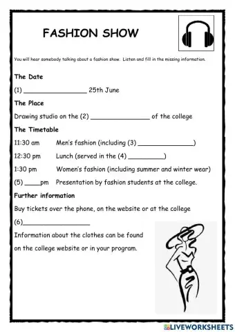 Fashion Show Listening PET