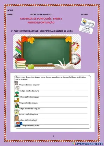 Artigos e Pontuação - Parte I